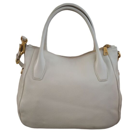 Prada Cream Leather Shoulder Bag Handbag - Picture 2 of 16